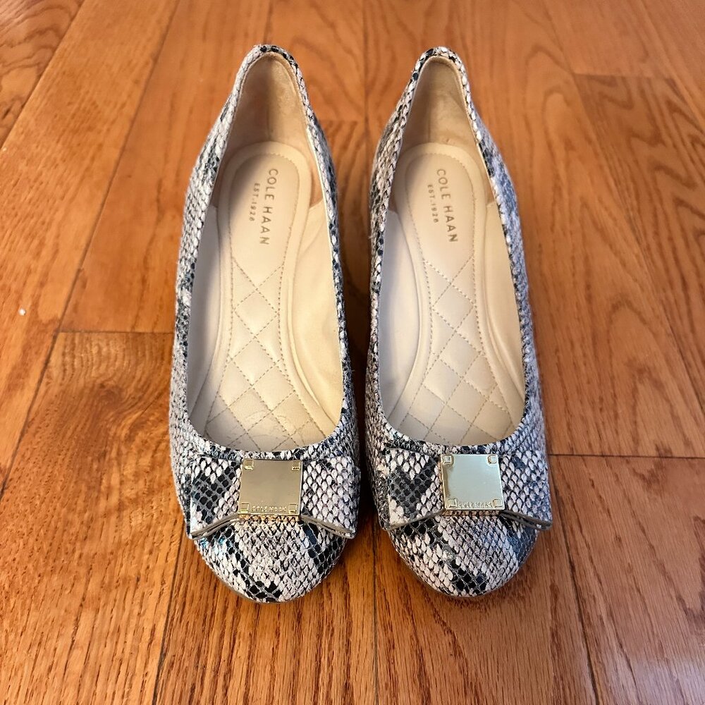 Cole Haan Grand OS Snakeskin Wedges - Size 6.5